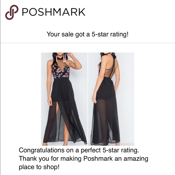 EMBELLISHED BLACK FLORAL MAXI - Picture 2 of 8